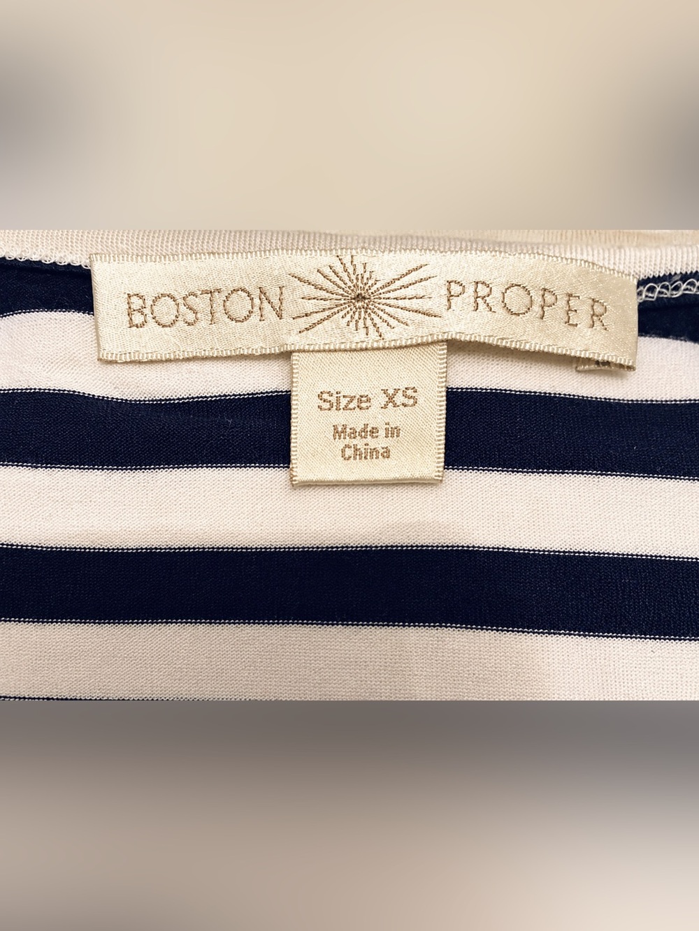 BOSTON PROPER Navy & White Striped Sleeveless V-Neck Knit Tank Dress NWOTs - Picture 6 of 10